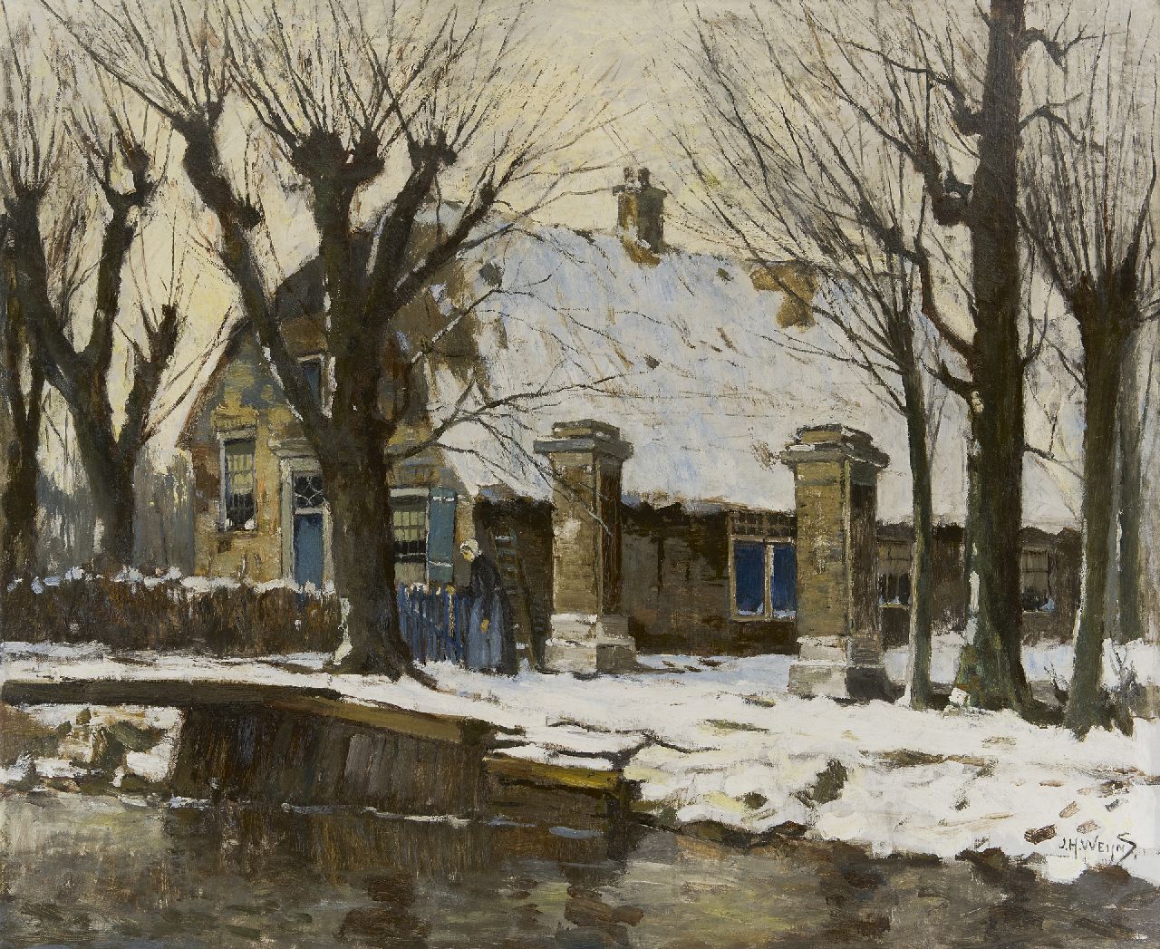 Weijns J.H. | Jan Harm Weijns, Boerderij Het Jagthuis aan de Beukelsdijk, Rotterdam, olieverf op doek 90,8 x 110,5 cm, gesigneerd rechtsonder Weijns J.H. | Jan Harm Weijns, Boerderij Het Jagthuis aan de Beukelsdijk, Rotterdam, olieverf op doek 90,8 x 110,5 cm, gesigneerd rechtsonder