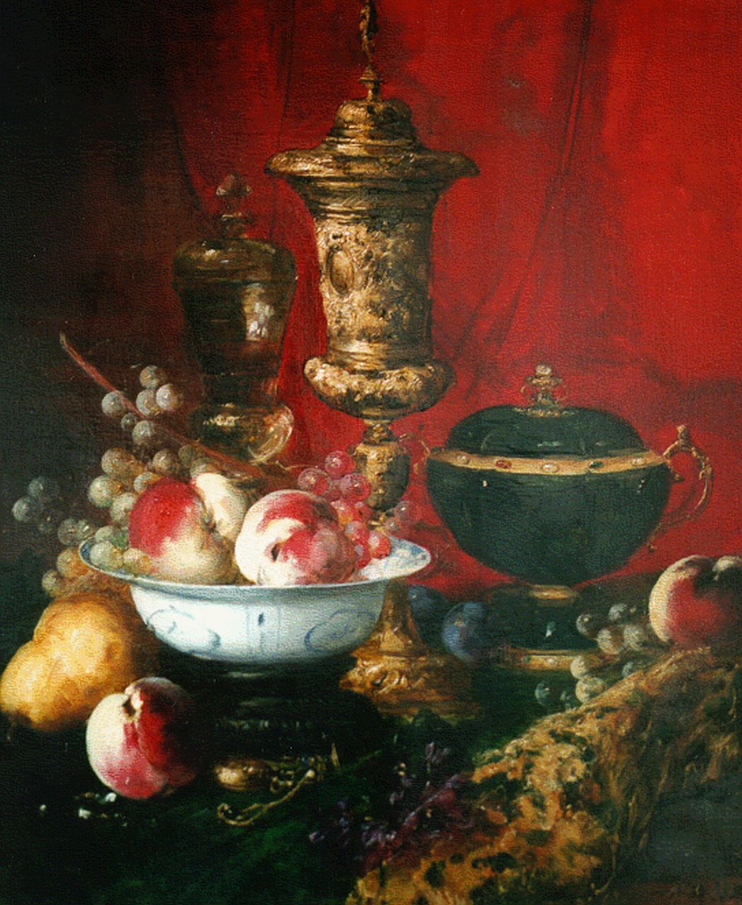 Vollon A. | Antoine Vollon, Stilleven met pronkbekers en fruit, olieverf op doek 66,0 x 54,0 cm Vollon A. | Antoine Vollon, Stilleven met pronkbekers en fruit, olieverf op doek 66,0 x 54,0 cm
