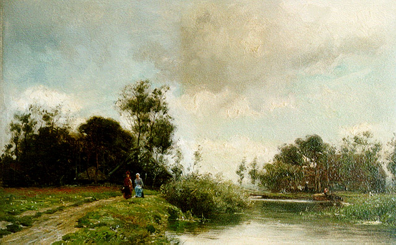 Doeleman J.H. | Johan Hendrik Doeleman, Rivierlandschap met hengelaar bij roeiboot, olieverf op paneel 19,5 x 29,5 cm, gesigneerd rechtsonder Doeleman J.H. | Johan Hendrik Doeleman, Rivierlandschap met hengelaar bij roeiboot, olieverf op paneel 19,5 x 29,5 cm, gesigneerd rechtsonder