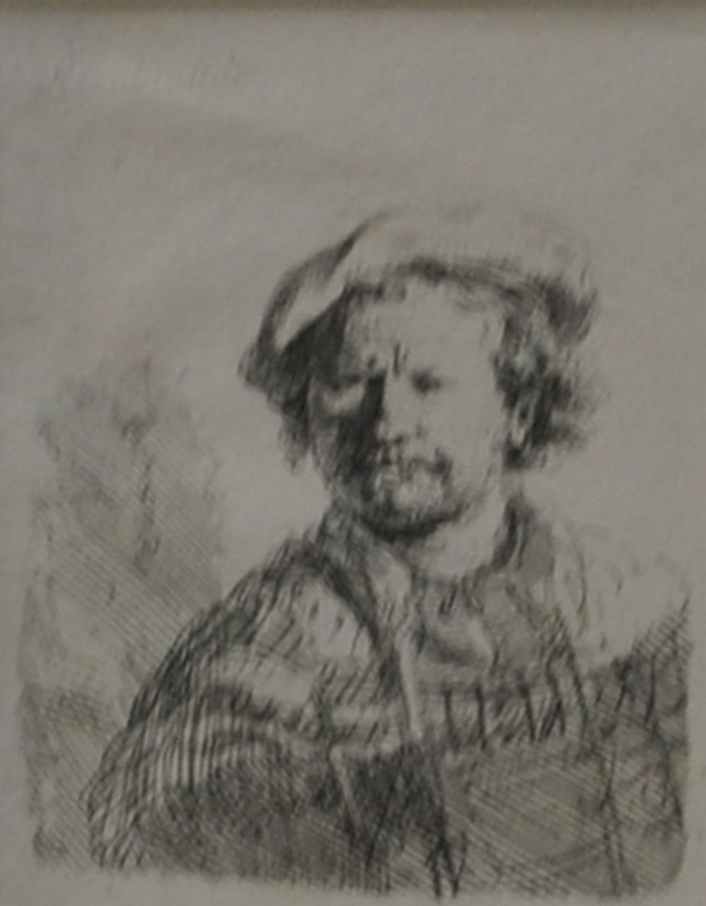 Rembrandt (Rembrandt Harmensz. van Rijn) | Rembrandt (Rembrandt Harmensz. van Rijn), Zelfportret met baret en bewerkte mantel, ets 9,2 x 6,2 cm, te dateren ca. 1642 Rembrandt (Rembrandt Harmensz. van Rijn) | Rembrandt (Rembrandt Harmensz. van Rijn), Zelfportret met baret en bewerkte mantel, ets 9,2 x 6,2 cm, te dateren ca. 1642