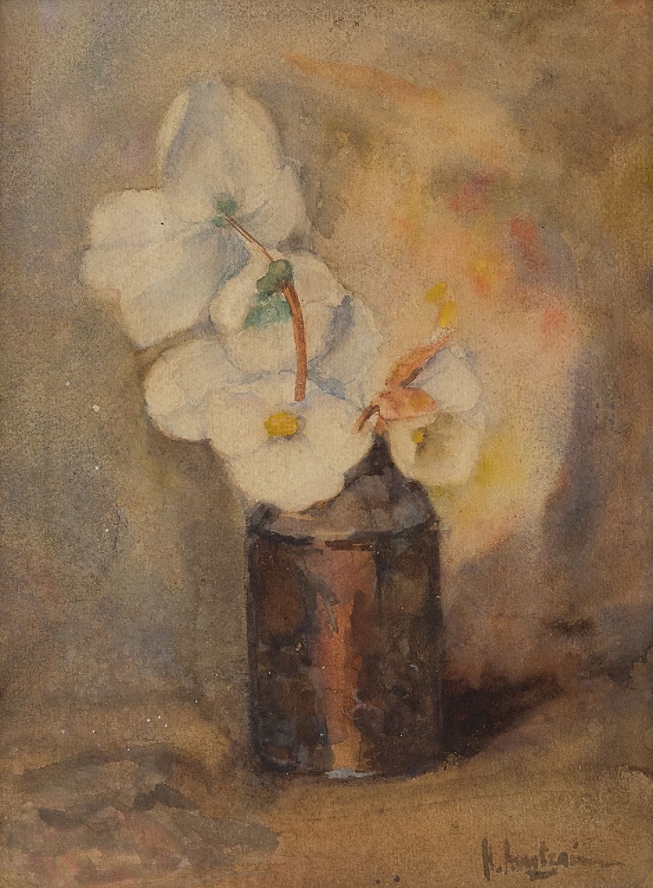 Arntzenius P.F.N.J.  | Pieter Florentius Nicolaas Jacobus 'Floris' Arntzenius | Aquarellen en tekeningen te koop aangeboden | Helleborus in vaasje, aquarel op papier 28,3 x 21,2 cm, gesigneerd rechtsonder