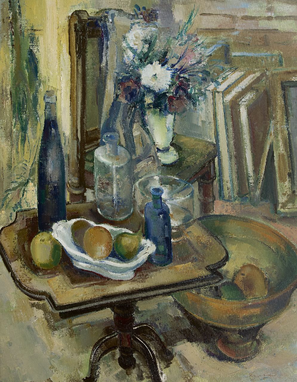 Colnot K.M.H. | 'Karel' Marinus Hendrikus Colnot, Atelierstilleven, olieverf op doek 95,2 x 75,3 cm, gesigneerd rechtsonder en gedateerd '72 Colnot K.M.H. | 'Karel' Marinus Hendrikus Colnot, Atelierstilleven, olieverf op doek 95,2 x 75,3 cm, gesigneerd rechtsonder en gedateerd '72