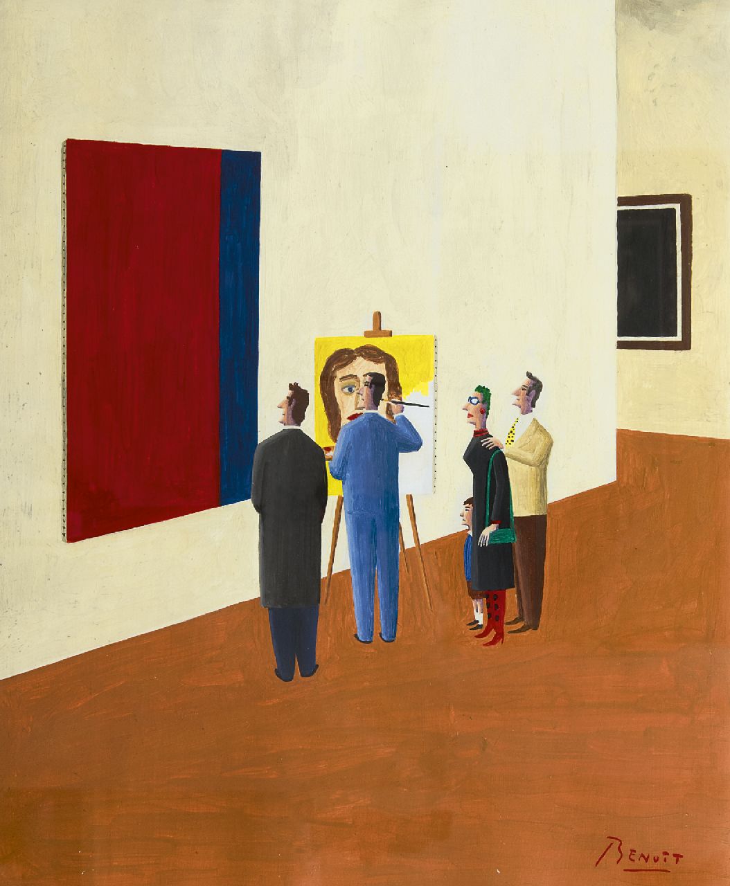 Innis B. van | Benoît van Innis, Barnett Newman, olieverf op papier 35,8 x 29,3 cm, gesigneerd rechtsonder Innis B. van | Benoît van Innis, Barnett Newman, olieverf op papier 35,8 x 29,3 cm, gesigneerd rechtsonder