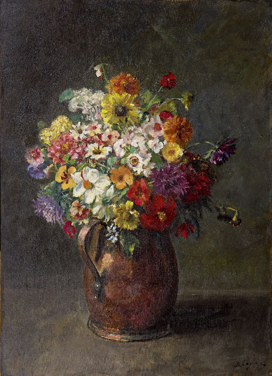 Lopes de Leao Laguna B. | Baruch Lopes de Leao Laguna, Zomerbloemen in koperen kan, olieverf op doek 74,3 x 53,6 cm, gesigneerd rechtsonder Lopes de Leao Laguna B. | Baruch Lopes de Leao Laguna, Zomerbloemen in koperen kan, olieverf op doek 74,3 x 53,6 cm, gesigneerd rechtsonder