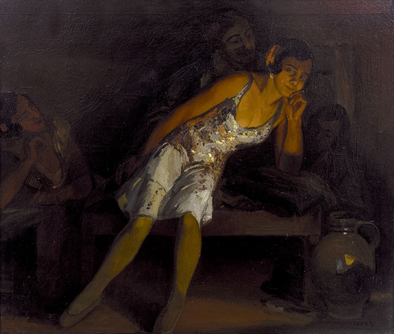 Amandus Faure | Zigeunerdanseres bij kaarslicht, olieverf op doek, 101,4 x 117,3 cm, gesigneerd r.o. Amandus Faure | Zigeunerdanseres bij kaarslicht, olieverf op doek, 101,4 x 117,3 cm, gesigneerd r.o.