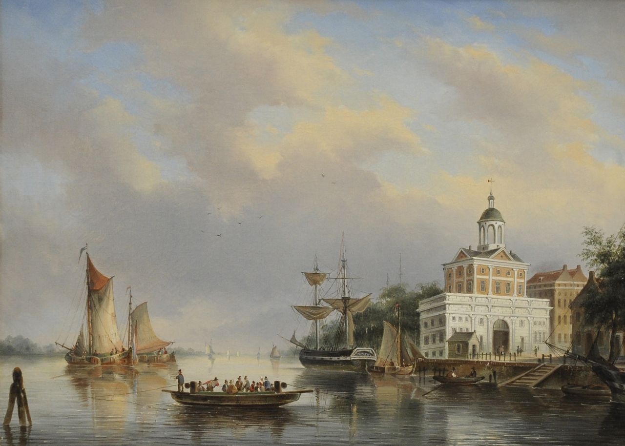 Hendriks G. | Gerardus 'George Henry' Hendriks, De Wester Nieuwe Hoofdpoort ofwel Witte Poort in Rotterdam, olieverf op doek 42,1 x 56,0 cm, te dateren ca. 1830 Hendriks G. | Gerardus 'George Henry' Hendriks, De Wester Nieuwe Hoofdpoort ofwel Witte Poort in Rotterdam, olieverf op doek 42,1 x 56,0 cm, te dateren ca. 1830