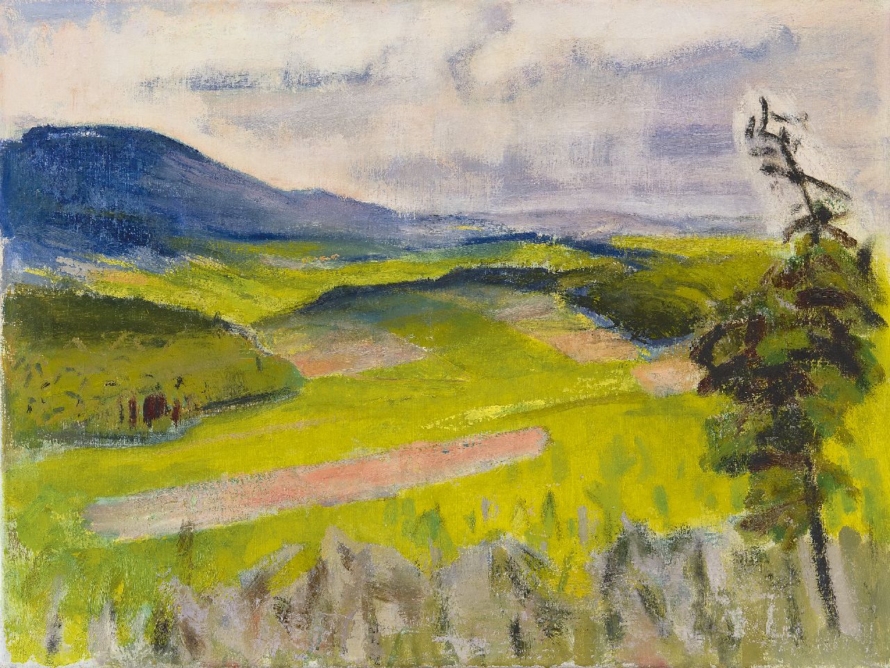 Altink J.  | Jan Altink, Landschap in het Wesergebergte, olieverf op doek 60,0 x 80,3 cm, te dateren ca. 1957