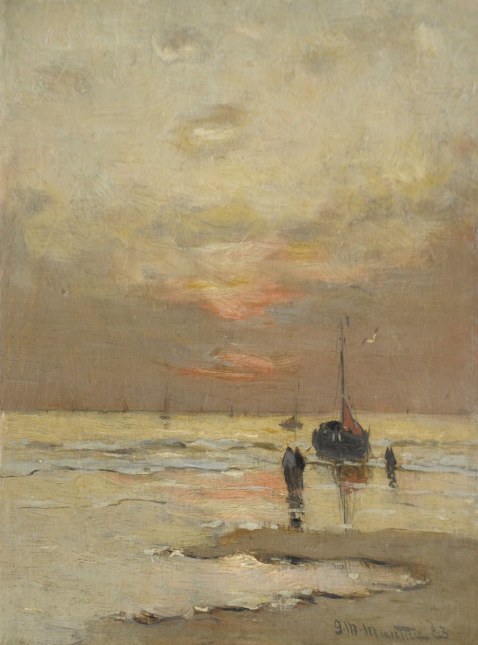 Munthe G.A.L.  | Gerhard Arij Ludwig 'Morgenstjerne' Munthe, Avondstemming, olieverf op schildersboard 25,0 x 19,3 cm, gesigneerd rechtsonder en gedateerd '23