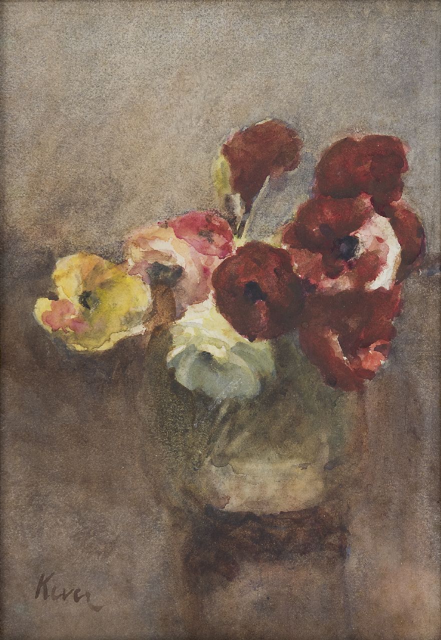 Hein Kever | Ranonkels, aquarel op papier, 28,5 x 21,0 cm, gesigneerd l.o. Hein Kever | Ranonkels, aquarel op papier, 28,5 x 21,0 cm, gesigneerd l.o.
