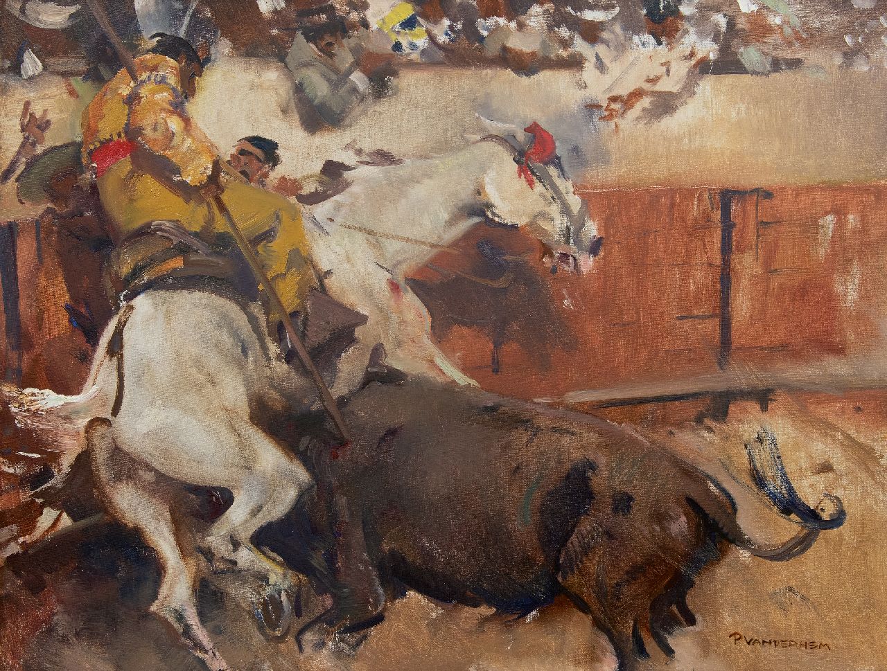 Hem P. van der | Pieter 'Piet' van der Hem, Stierengevecht, Madrid, olieverf op doek 50,3 x 65,2 cm, gesigneerd rechtsonder en te dateren ca. 1914 Hem P. van der | Pieter 'Piet' van der Hem, Stierengevecht, Madrid, olieverf op doek 50,3 x 65,2 cm, gesigneerd rechtsonder en te dateren ca. 1914