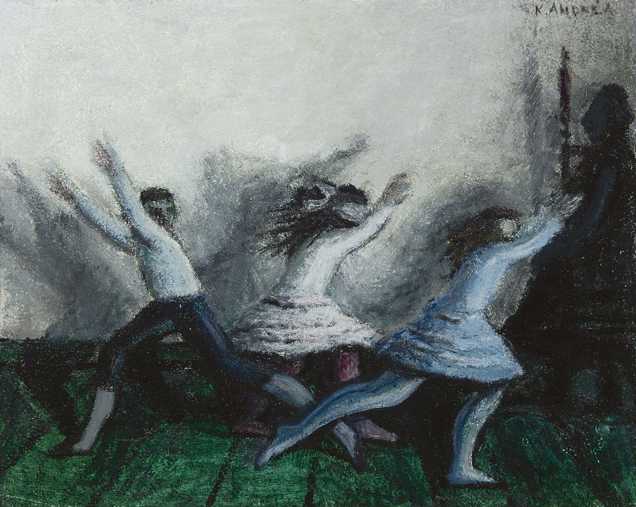 Andréa C. | Cornelis 'Kees' Andréa, Blindemannetje, olieverf op paneel 24,0 x 29,9 cm, gesigneerd rechtsboven Andréa C. | Cornelis 'Kees' Andréa, Blindemannetje, olieverf op paneel 24,0 x 29,9 cm, gesigneerd rechtsboven