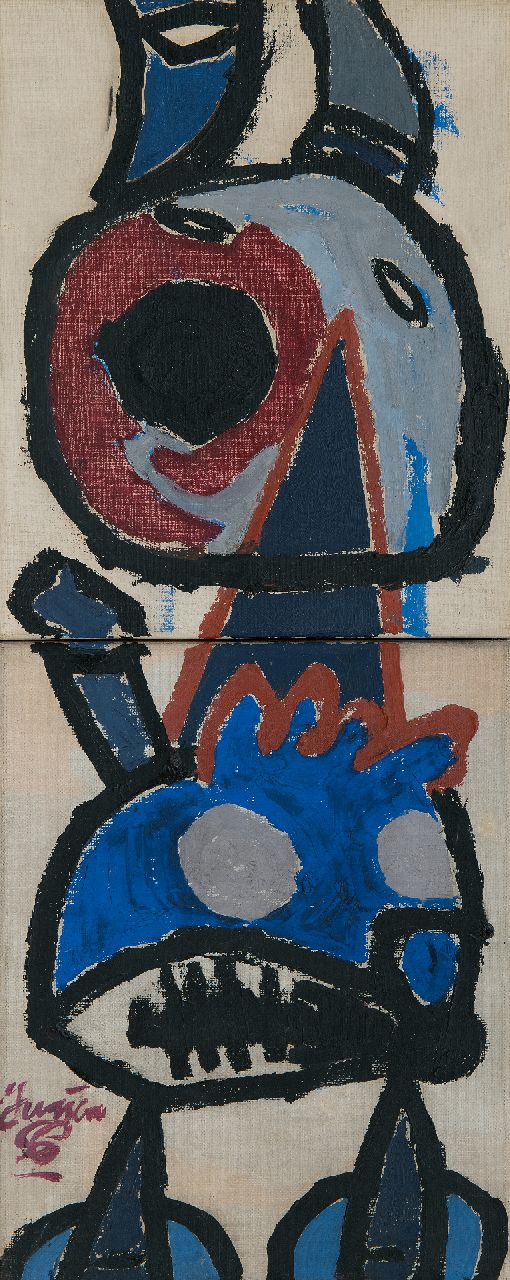 Haan J. de | Jurjen de Haan | Schilderijen te koop aangeboden | Abstract dier, olieverf op doek 60,0 x 24,2 cm, gesigneerd linksonder en gedateerd '56 Haan J. de | Jurjen de Haan | Schilderijen te koop aangeboden | Abstract dier, olieverf op doek 60,0 x 24,2 cm, gesigneerd linksonder en gedateerd '56