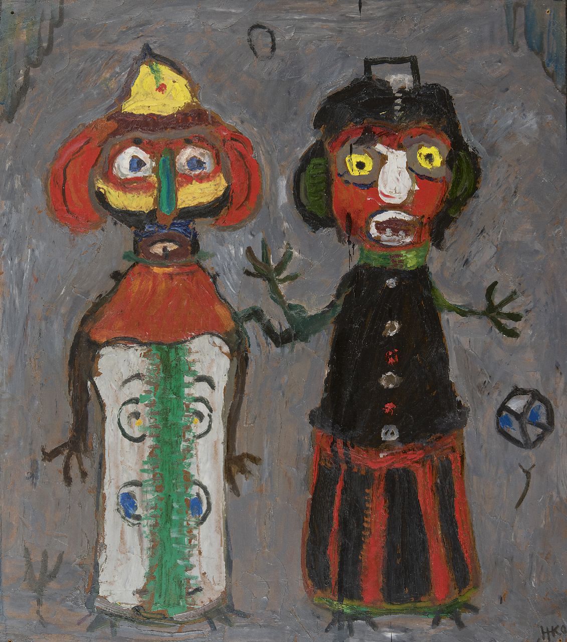 Kamerlingh Onnes H.H.  | 'Harm' Henrick Kamerlingh Onnes, Carnaval, olieverf op board 44,2 x 39,9 cm, gesigneerd rechtsonder met monogram en gedateerd '60