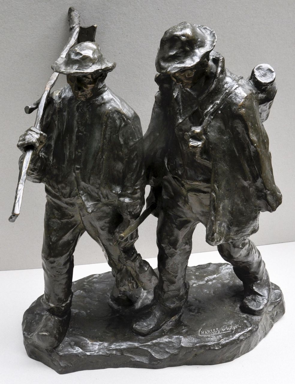 Wijk C.H.M. van | 'Charles' Henri Marie van Wijk, Naar huis, brons 56,0 x 50,0 cm, gesigneerd op basis en gedateerd op basis 1900