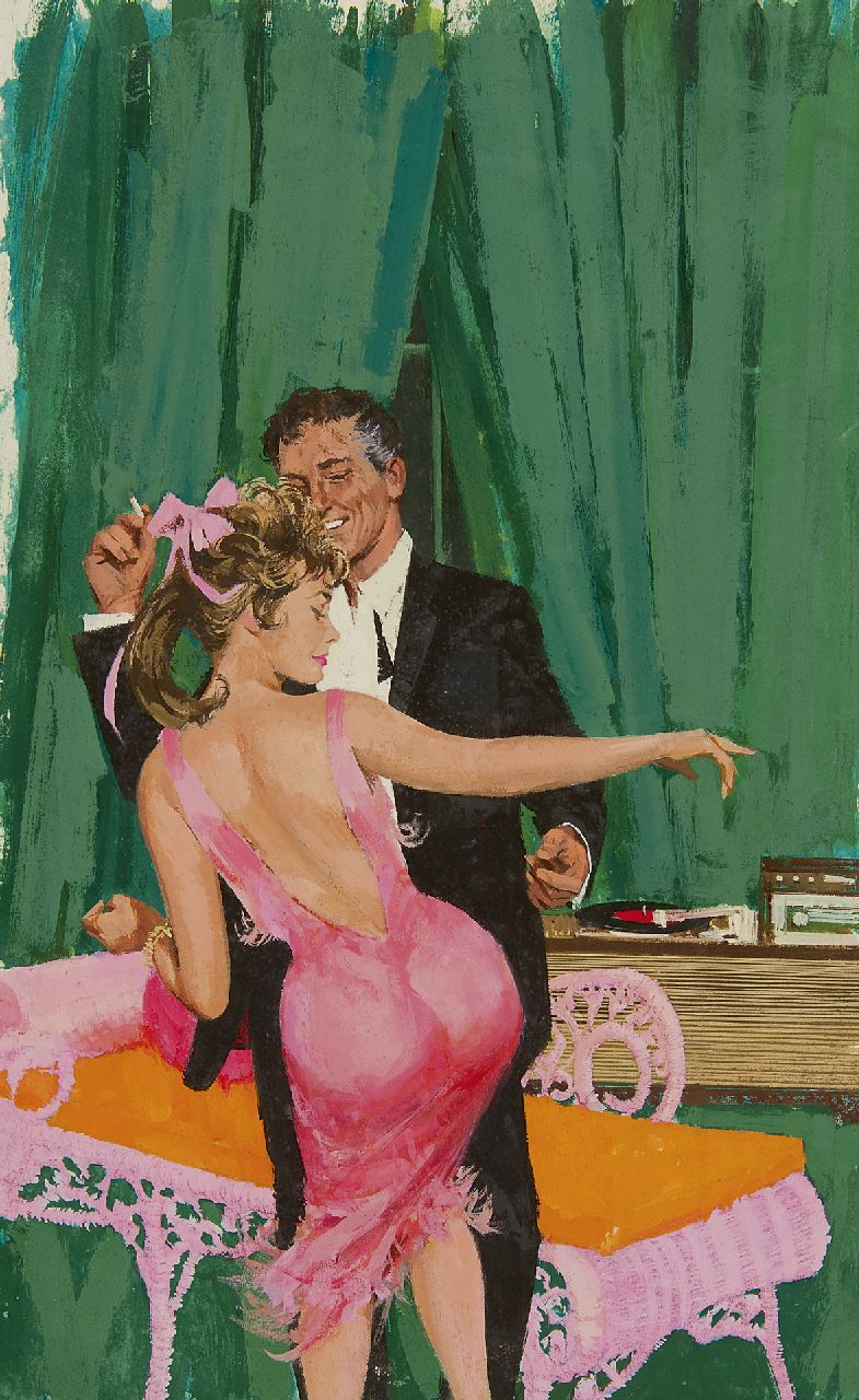 Amerikaanse School, 20e eeuw | Amerikaanse School, 20e eeuw | Aquarellen en tekeningen te koop aangeboden | The Sex Twist, gouache op board 50,5 x 36,2 cm, te dateren ca. 1962 Amerikaanse School, 20e eeuw | Amerikaanse School, 20e eeuw | Aquarellen en tekeningen te koop aangeboden | The Sex Twist, gouache op board 50,5 x 36,2 cm, te dateren ca. 1962