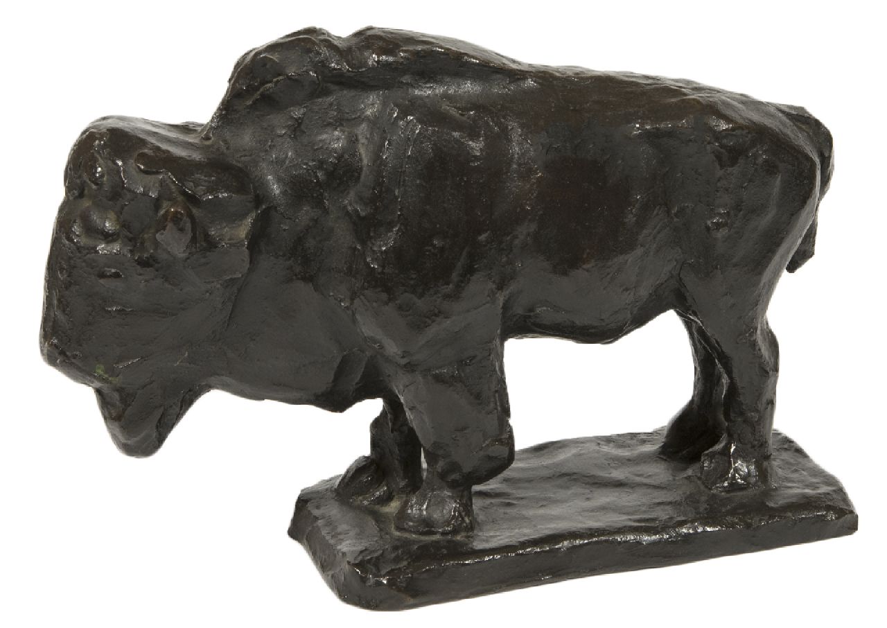 Zijl L. | Lambertus Zijl | Beelden en objecten te koop aangeboden | Bison, brons 17,5 x 25,0 cm, te dateren 1914 Zijl L. | Lambertus Zijl | Beelden en objecten te koop aangeboden | Bison, brons 17,5 x 25,0 cm, te dateren 1914