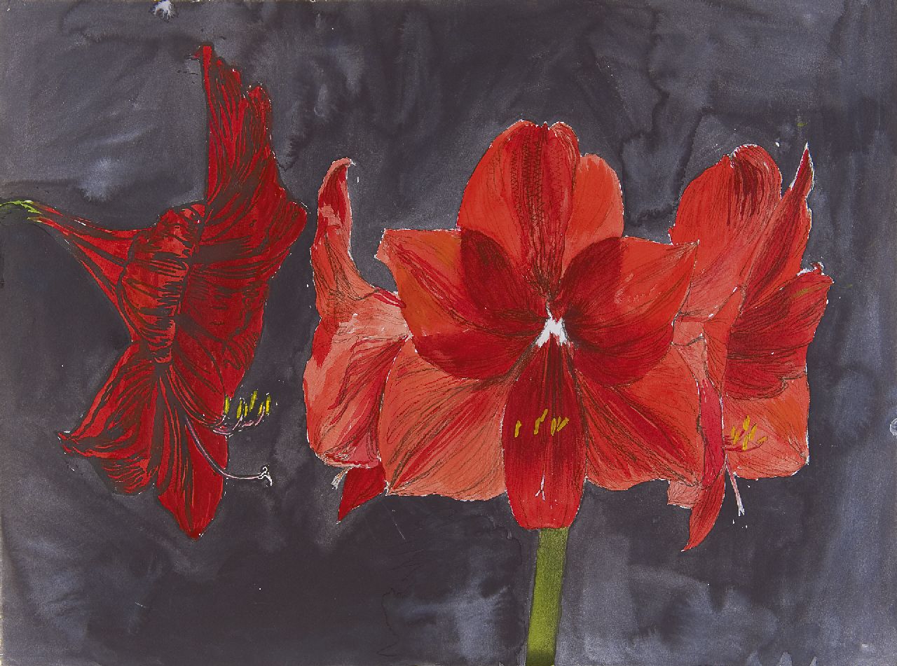 Andriesse E.B. | Erik Bart Andriesse, Amaryllis, gemengde techniek op papier 49,7 x 66,5 cm, te dateren ca. 1990 Andriesse E.B. | Erik Bart Andriesse, Amaryllis, gemengde techniek op papier 49,7 x 66,5 cm, te dateren ca. 1990