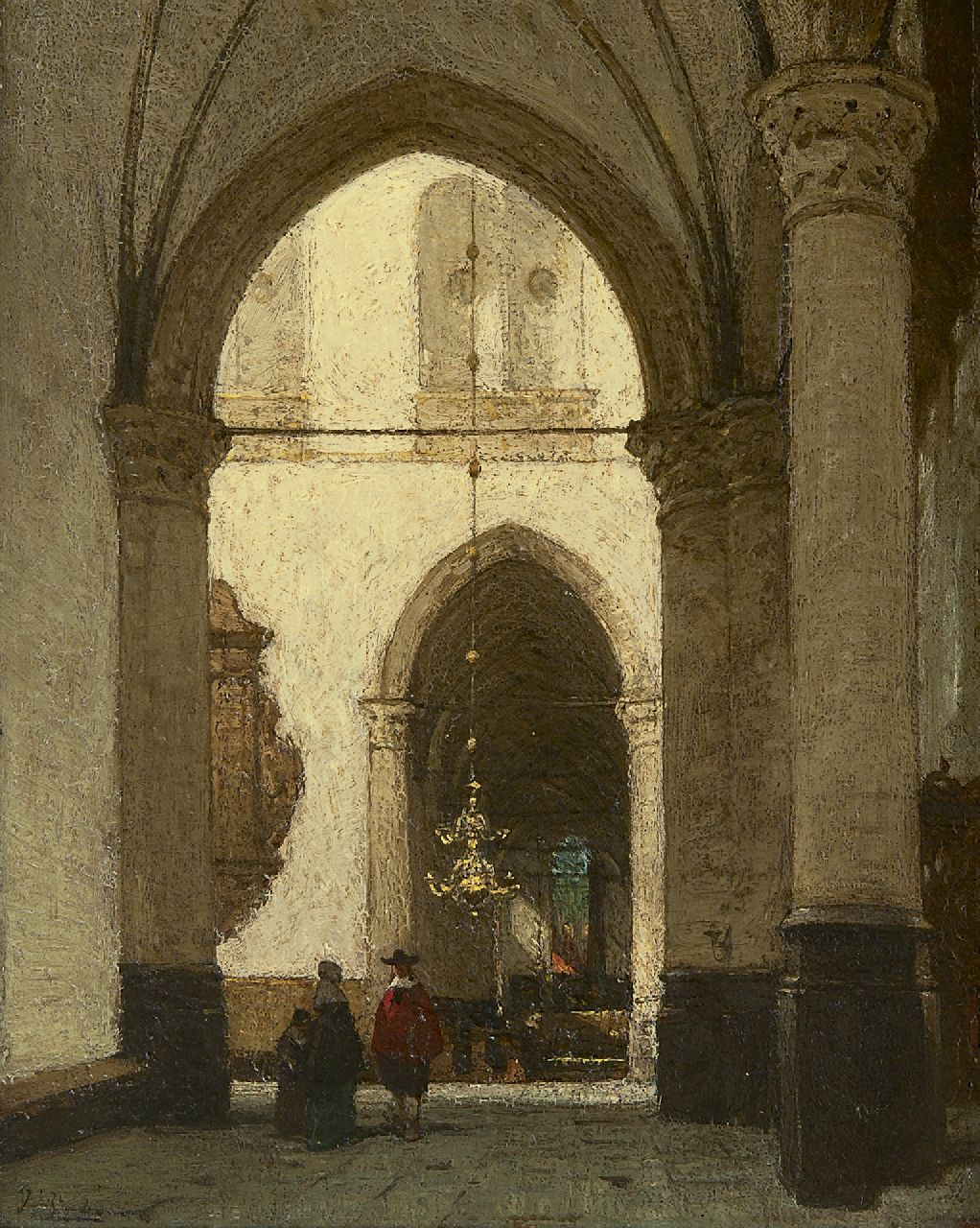 Bosboom J. | Johannes Bosboom, De St. Laurenskerk, Alkmaar, olieverf op paneel 32,2 x 25,3 cm, gesigneerd linksonder Bosboom J. | Johannes Bosboom, De St. Laurenskerk, Alkmaar, olieverf op paneel 32,2 x 25,3 cm, gesigneerd linksonder