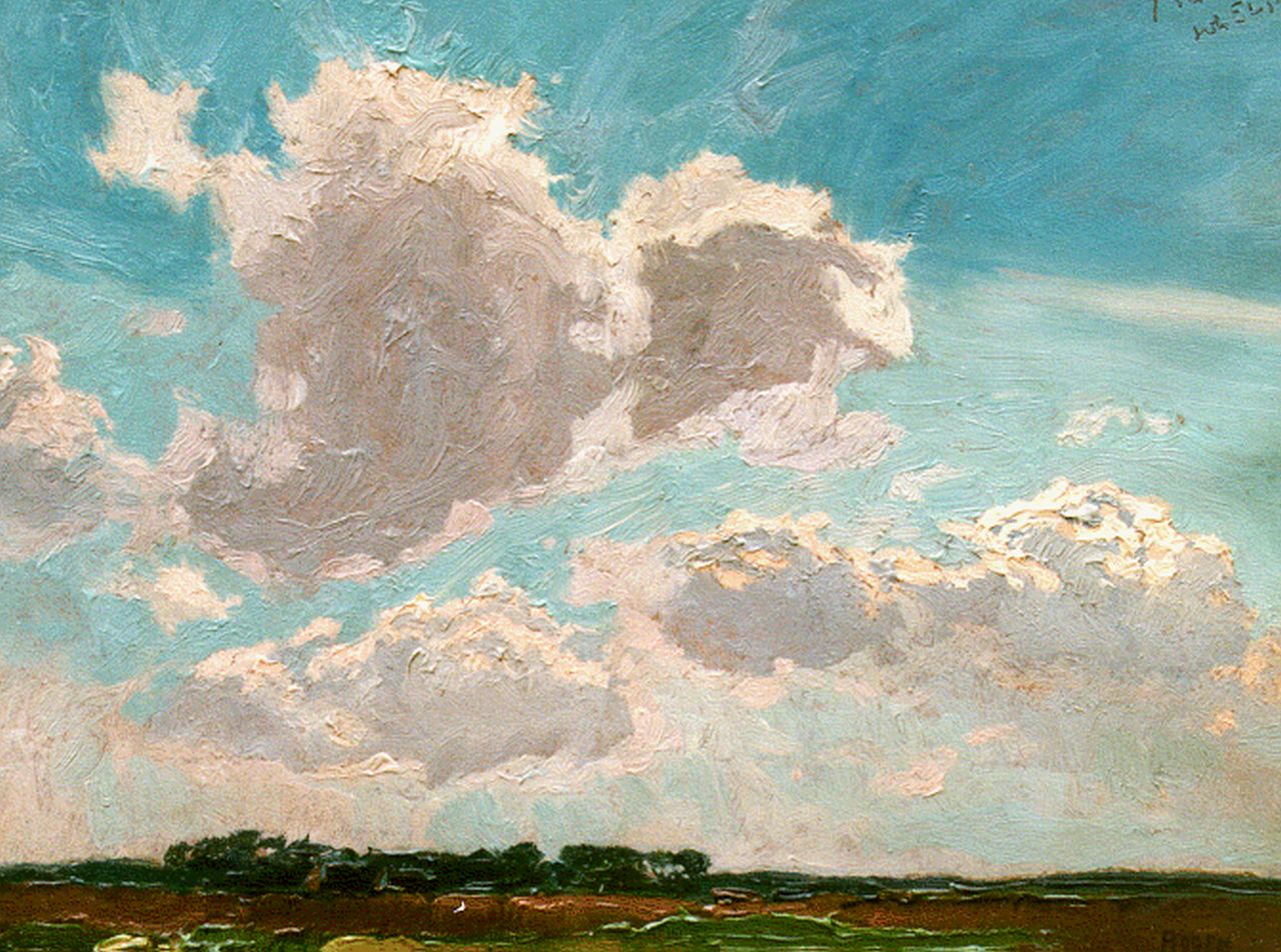 Elsinga J.  | Johannes 'Joh' Elsinga, Heide bij Roden, papier op schildersboard 24,8 x 32,0 cm, gesigneerd rb + ro en gedateerd 1928