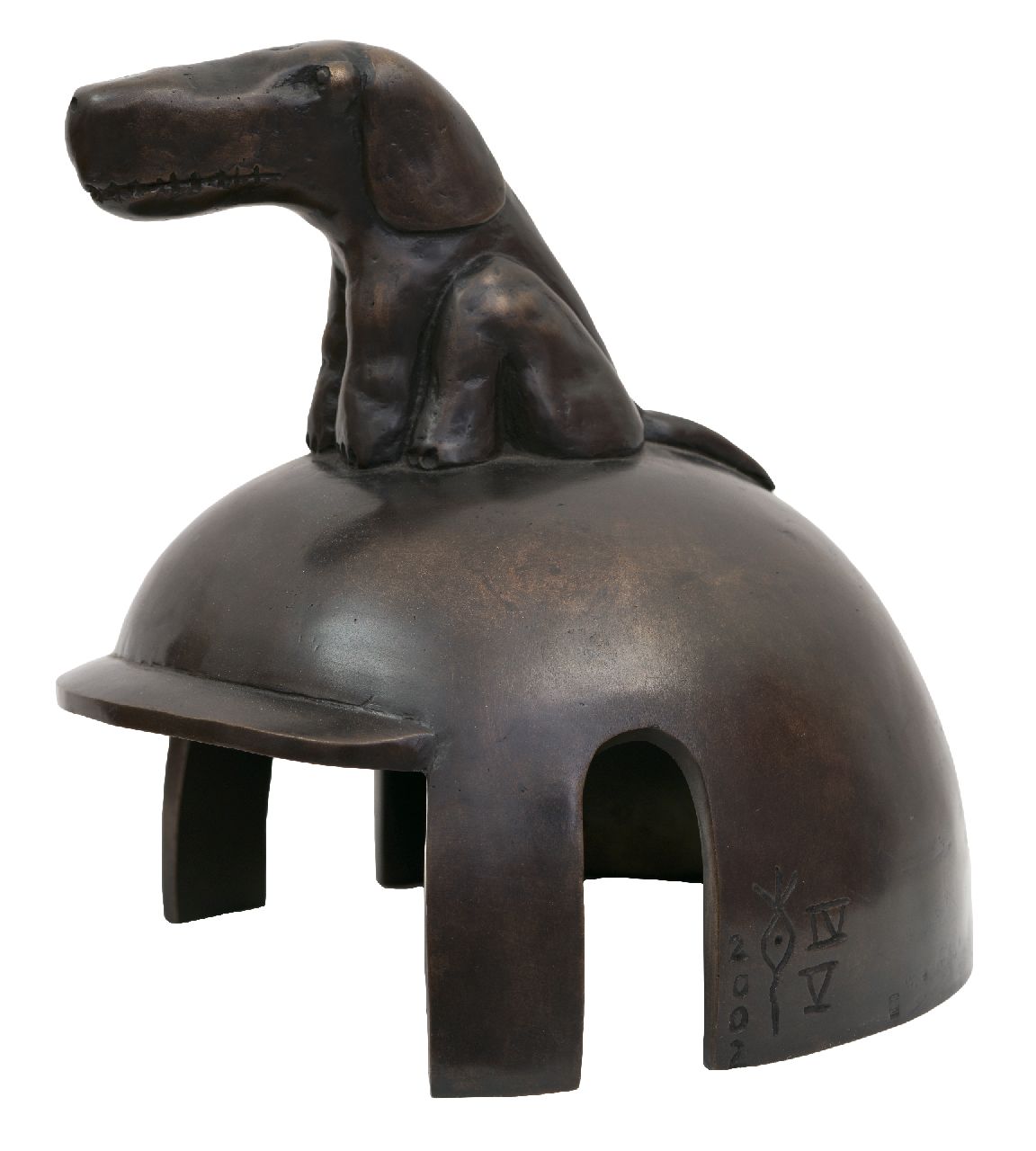 Toorn J.P. van den | Jacobus Petrus 'Joost' van den Toorn | Beelden en objecten te koop aangeboden | Dog Helmet, brons 25,0 x 23,0 cm, gesigneerd op de zijkant met monogram en gedateerd 2002 op de zijkant Toorn J.P. van den | Jacobus Petrus 'Joost' van den Toorn | Beelden en objecten te koop aangeboden | Dog Helmet, brons 25,0 x 23,0 cm, gesigneerd op de zijkant met monogram en gedateerd 2002 op de zijkant
