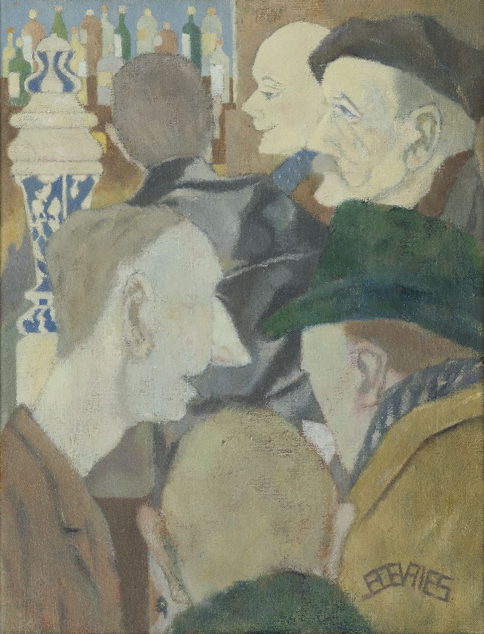 Vries J.S. de | Jacob Sybout 'Jaap' de Vries, Proeflokaal in Haarlem, olieverf op doek 40,2 x 30,5 cm, gesigneerd rechtsonder met monogram en te dateren ca. 1965
