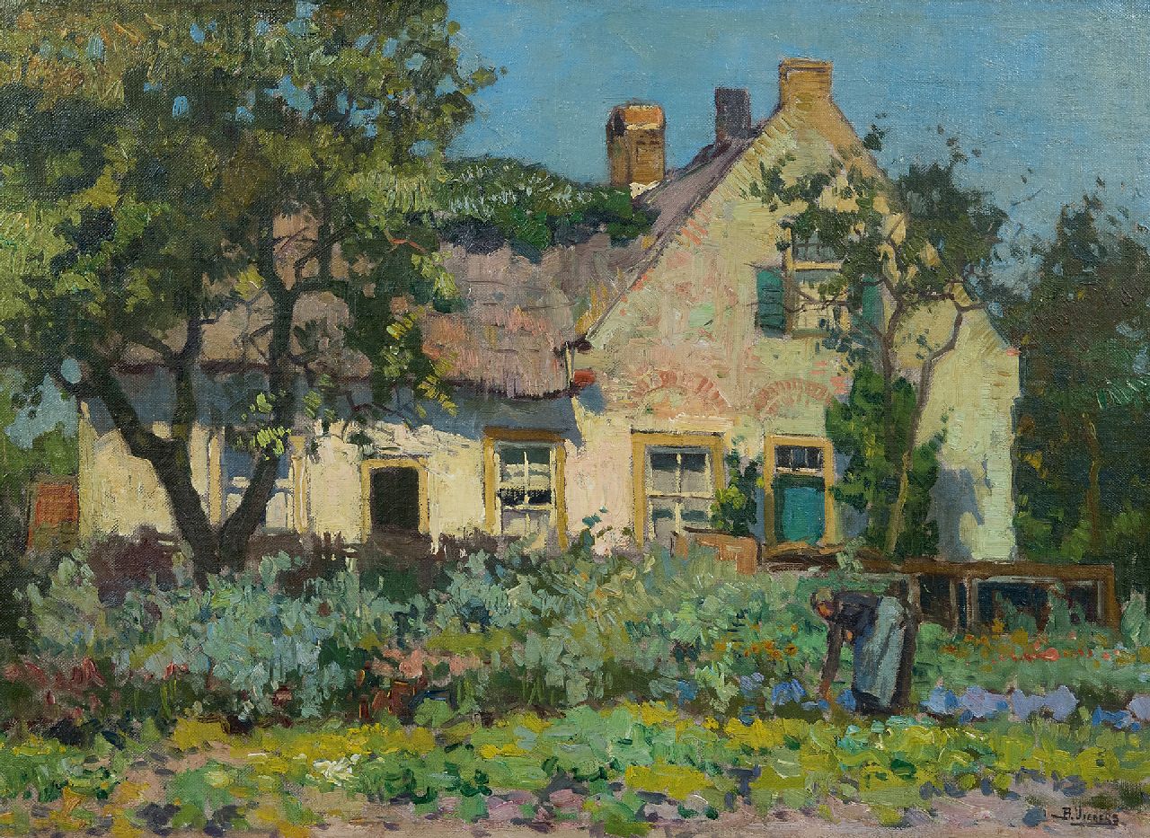 Viegers B.P.  | Bernardus Petrus 'Ben' Viegers, In de moestuin, olieverf op doek 42,5 x 57,6 cm, gesigneerd rechtsonder