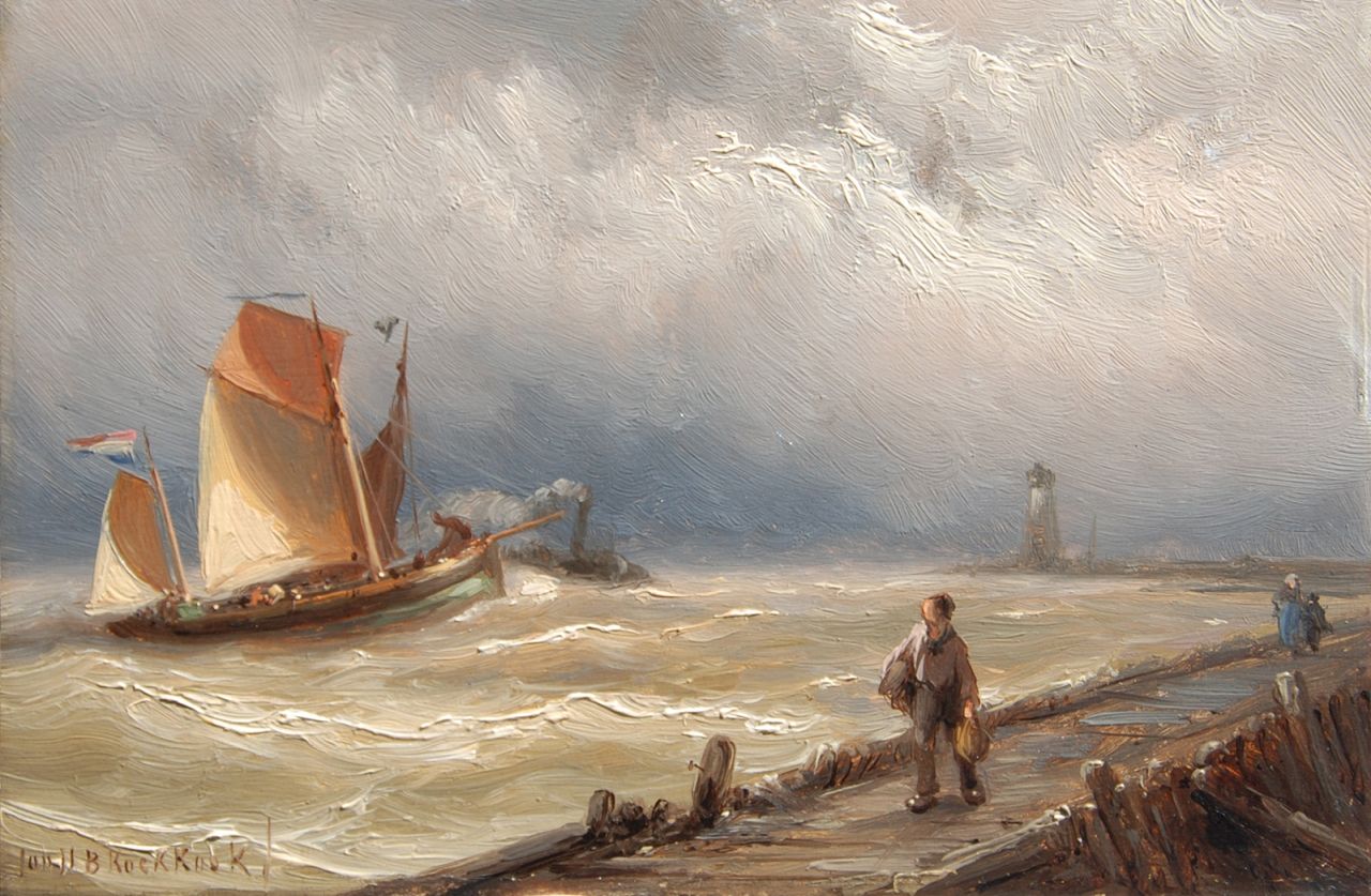 Koekkoek J.H.B. | Johannes Hermanus Barend 'Jan H.B.' Koekkoek, Het binnenvaren van de haven, olieverf op paneel 12,2 x 18,4 cm, gesigneerd linksonder en verso gedateerd 1889 Koekkoek J.H.B. | Johannes Hermanus Barend 'Jan H.B.' Koekkoek, Het binnenvaren van de haven, olieverf op paneel 12,2 x 18,4 cm, gesigneerd linksonder en verso gedateerd 1889