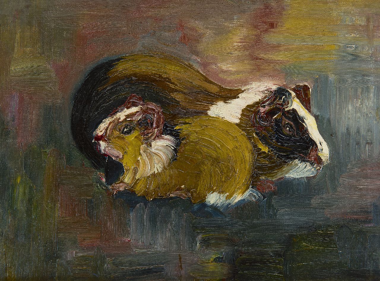 Chris Lanooy | Cavia's, olieverf op doek op board, 22,0 x 29,5 cm Chris Lanooy | Cavia's, olieverf op doek op board, 22,0 x 29,5 cm
