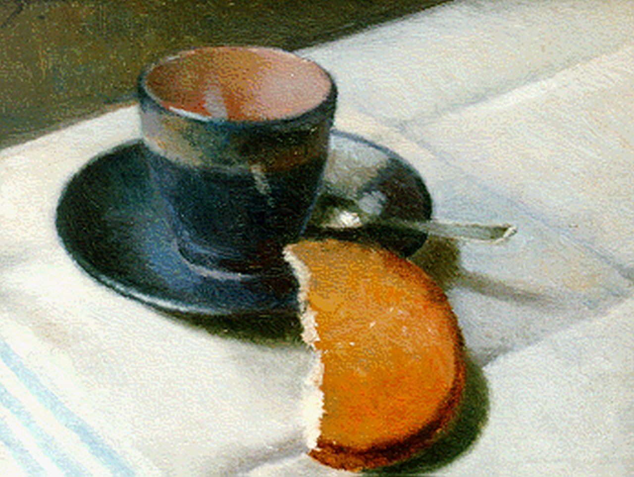 Schotel A.P. | Anthonie Pieter Schotel, Stilleven met kop en schotel, olieverf op doek op paneel 24,0 x 30,0 cm, gesigneerd linksboven Schotel A.P. | Anthonie Pieter Schotel, Stilleven met kop en schotel, olieverf op doek op paneel 24,0 x 30,0 cm, gesigneerd linksboven