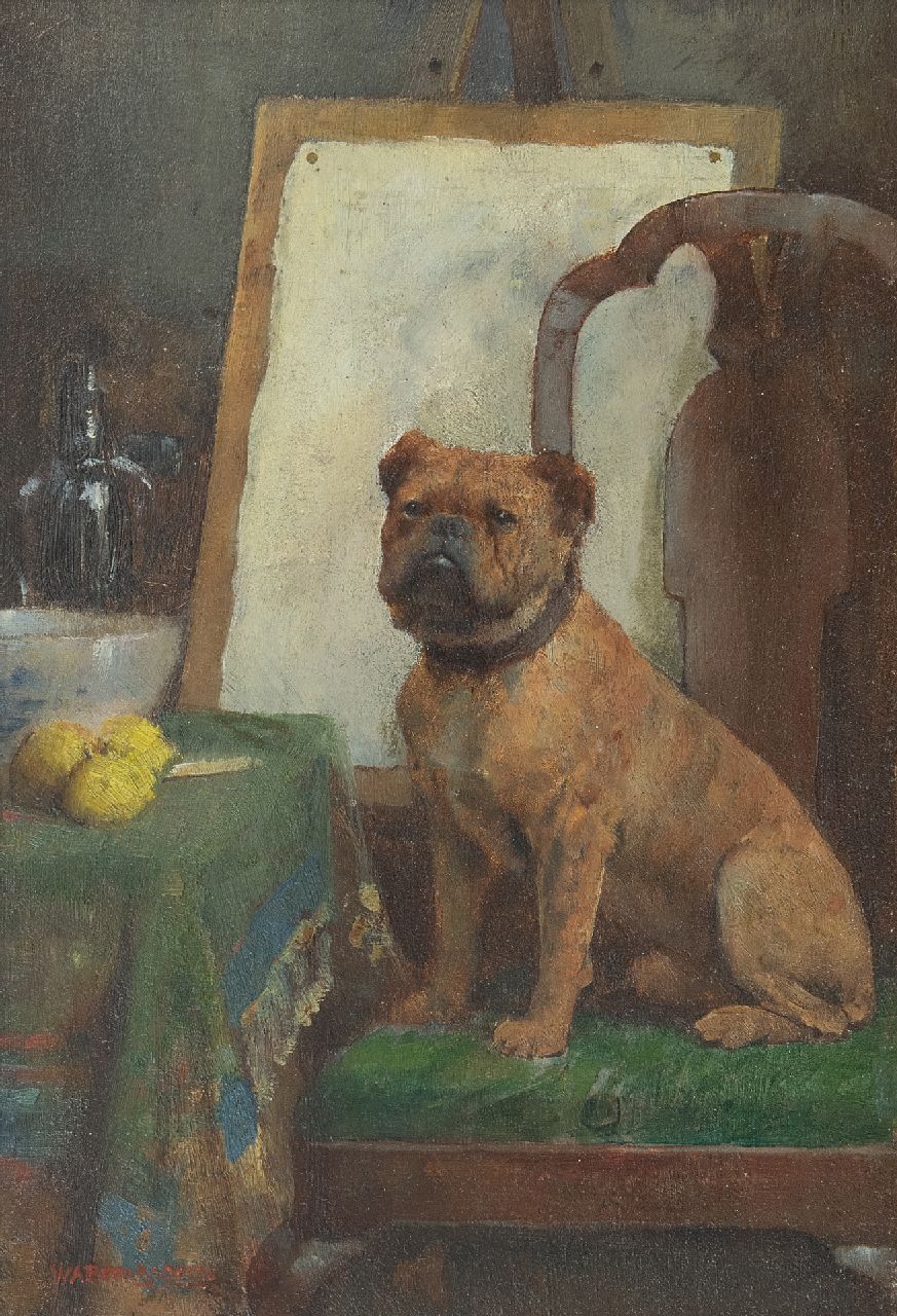 Breakspeare W.A. | William Arthur Breakspeare | Schilderijen te koop aangeboden | De hond van de schilder, olieverf op paneel 25,0 x 17,2 cm, gesigneerd linksonder Breakspeare W.A. | William Arthur Breakspeare | Schilderijen te koop aangeboden | De hond van de schilder, olieverf op paneel 25,0 x 17,2 cm, gesigneerd linksonder