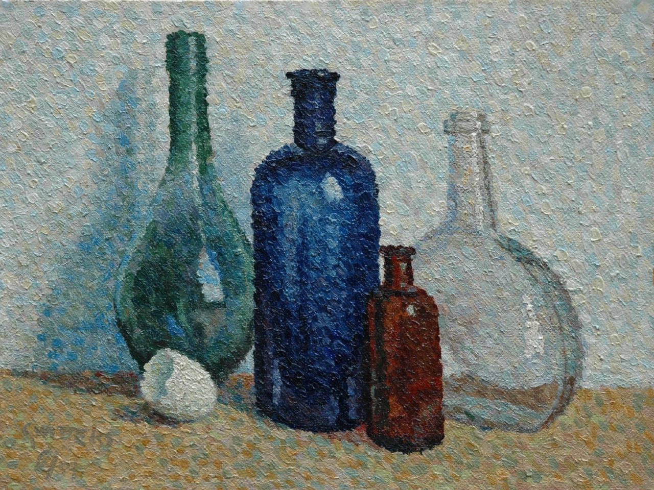 Witters C.W.J. | Cornelis Willebrordus Josephus 'Cees' Witters, Stilleven met flessen, olieverf op board 34,5 x 45,8 cm, gesigneerd linksonder en gedateerd '67 Witters C.W.J. | Cornelis Willebrordus Josephus 'Cees' Witters, Stilleven met flessen, olieverf op board 34,5 x 45,8 cm, gesigneerd linksonder en gedateerd '67