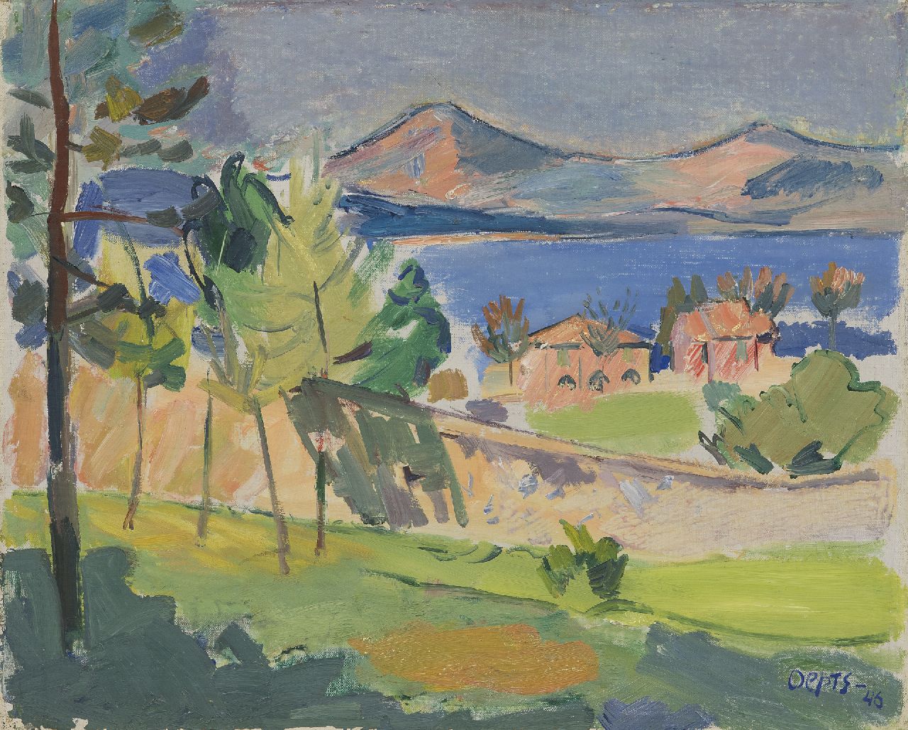 Oepts W.A.  | Willem Anthonie 'Wim' Oepts, Les Mûriers, Saint Tropez, olieverf op board 34,6 x 42,5 cm, gesigneerd rechtsonder en gedateerd '46
