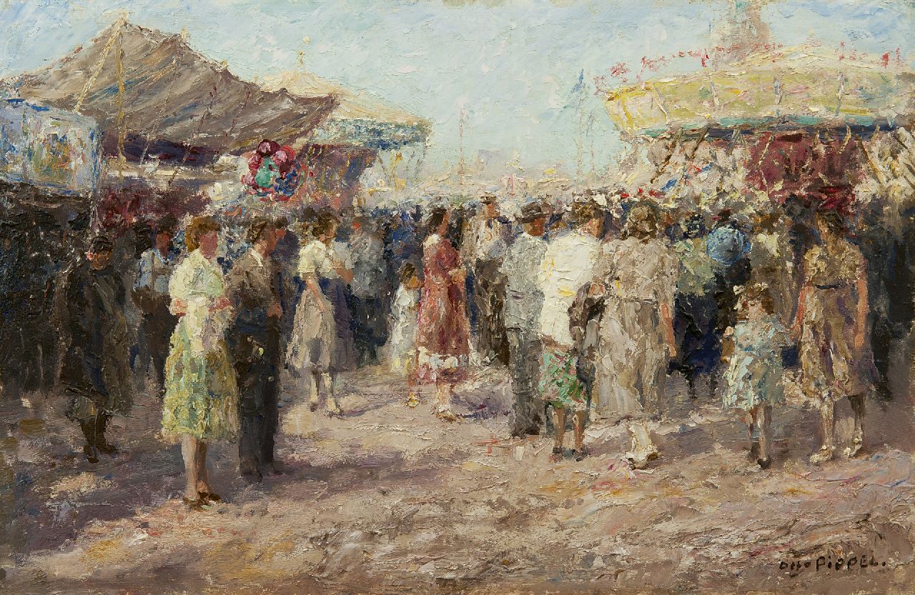 Pippel O.E.  | 'Otto' Eduard Pippel, Op de kermis, olieverf op paneel 33,8 x 51,6 cm, gesigneerd rechtsonder