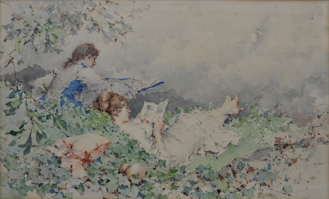 Kaemmerer F.H.  | Frederik Hendrik Kaemmerer, De huwelijksreis, aquarel op papier 27,8 x 44,5 cm, gesigneerd rechtsonder