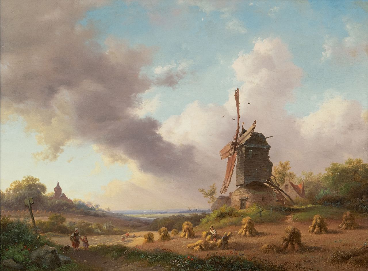 Kruseman F.M. | Frederik Marinus Kruseman, Oogstmaand, augustus, olieverf op paneel 28,5 x 38,5 cm, gesigneerd rechtsonder en gedateerd 1850 Kruseman F.M. | Frederik Marinus Kruseman, Oogstmaand, augustus, olieverf op paneel 28,5 x 38,5 cm, gesigneerd rechtsonder en gedateerd 1850