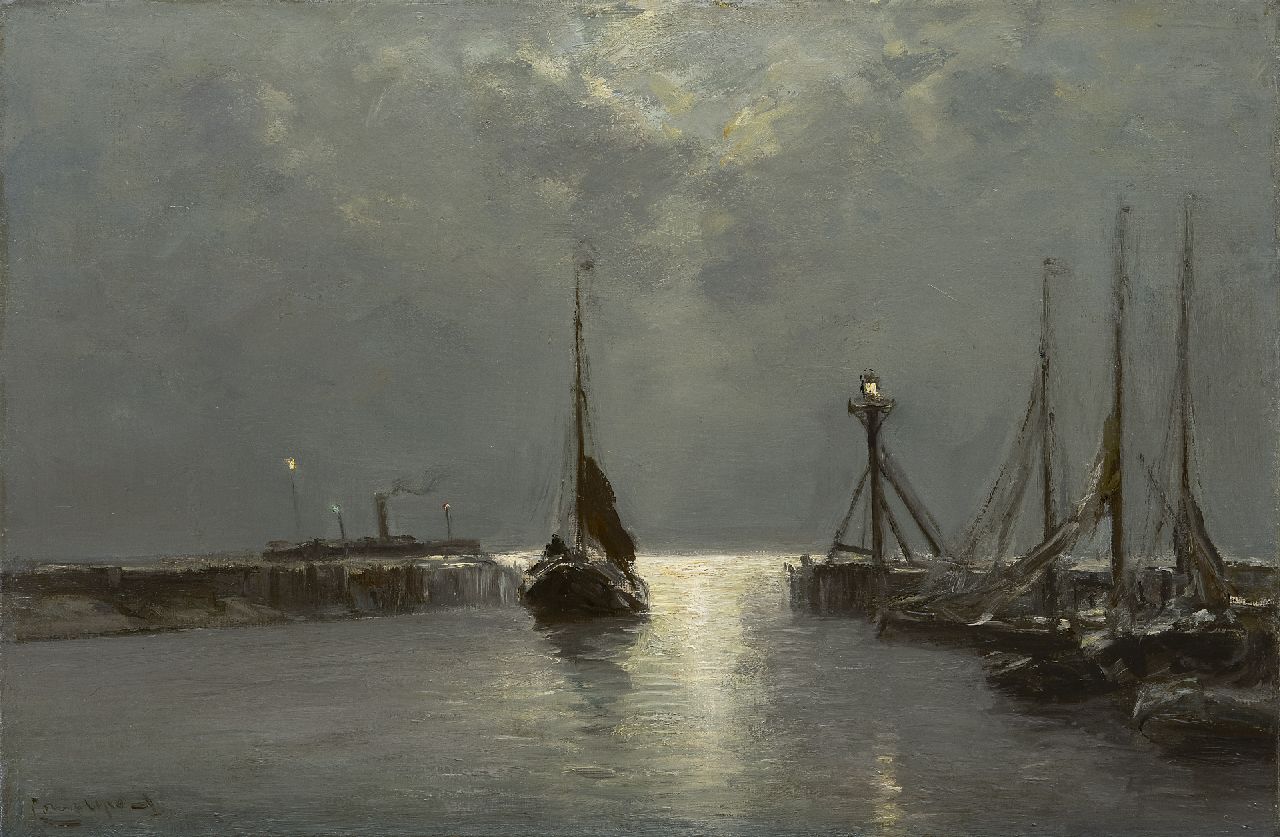 Apol L.F.H. | Lodewijk Franciscus Hendrik 'Louis' Apol, De haven van Enkhuizen, olieverf op doek 40,4 x 60,4 cm, gesigneerd linksonder Apol L.F.H. | Lodewijk Franciscus Hendrik 'Louis' Apol, De haven van Enkhuizen, olieverf op doek 40,4 x 60,4 cm, gesigneerd linksonder