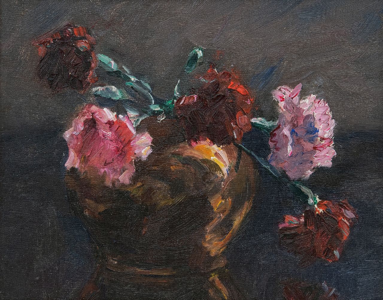 Lammert van der Tonge | Anjers, olieverf op doek op paneel, 23,6 x 28,9 cm Lammert van der Tonge | Anjers, olieverf op doek op paneel, 23,6 x 28,9 cm