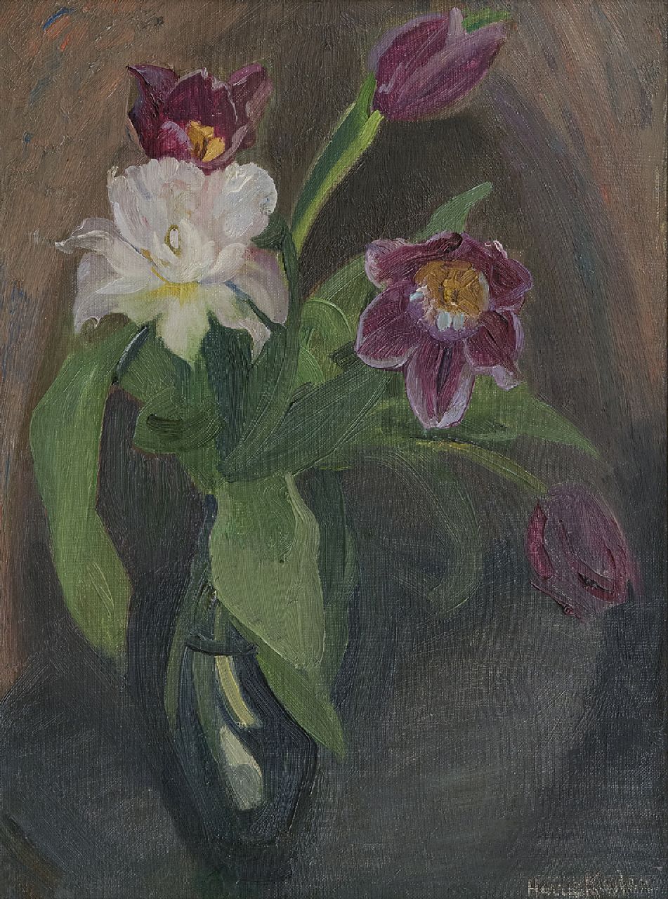 Kuijten H.J. | Henricus Johannes 'Harrie' Kuijten | Schilderijen te koop aangeboden | Tulpen, olieverf op doek 50,1 x 36,3 cm, gesigneerd rechtsonder Kuijten H.J. | Henricus Johannes 'Harrie' Kuijten | Schilderijen te koop aangeboden | Tulpen, olieverf op doek 50,1 x 36,3 cm, gesigneerd rechtsonder