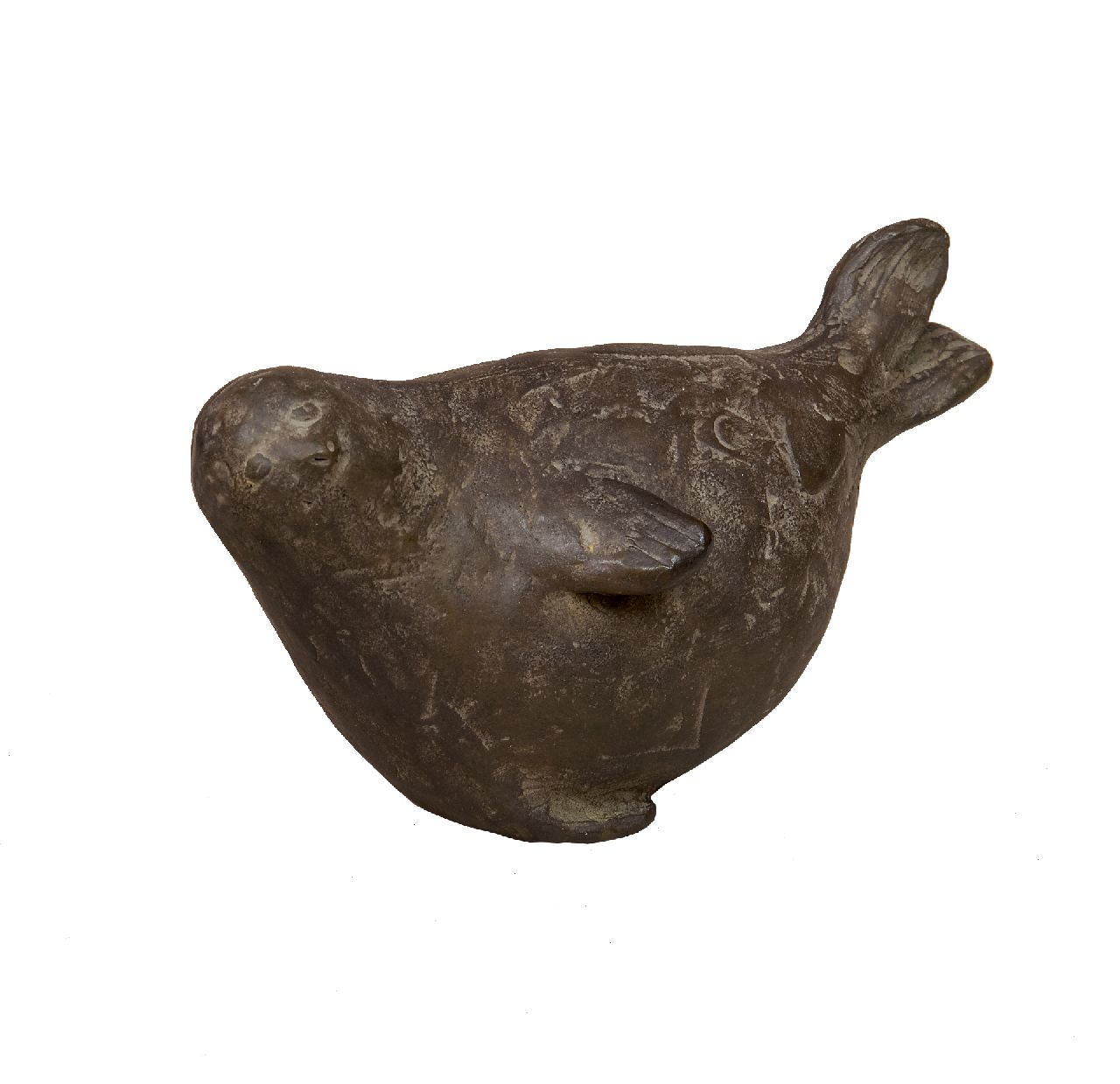 Hemert E. van | Evert van Hemert, Zeehondje, gepatineerd brons 8,0 x 15,5 cm, gesigneerd met monogram op buik en te dateren 2017 Hemert E. van | Evert van Hemert, Zeehondje, gepatineerd brons 8,0 x 15,5 cm, gesigneerd met monogram op buik en te dateren 2017