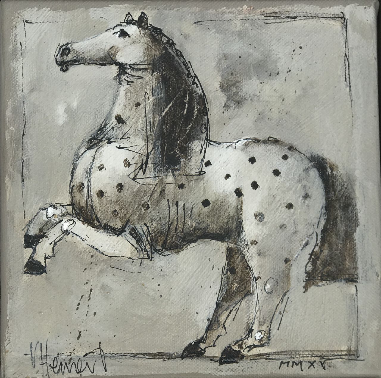 Hemert E. van | Evert van Hemert, Cavallucci 2, acryl op doek 20,0 x 20,0 cm, gesigneerd linksonder en gedateerd MMXV (2015) Hemert E. van | Evert van Hemert, Cavallucci 2, acryl op doek 20,0 x 20,0 cm, gesigneerd linksonder en gedateerd MMXV (2015)