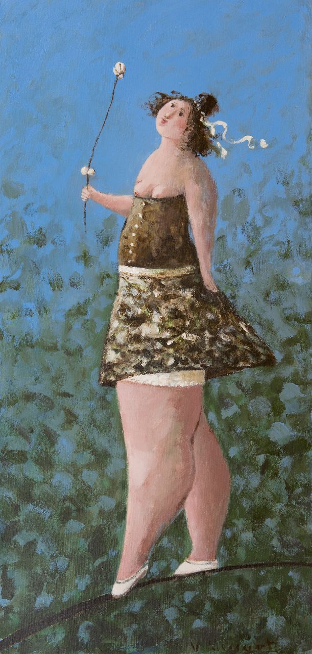 Hemert E. van | Evert van Hemert, Rokjesdag, acryl op doek 45,0 x 95,0 cm, gesigneerd rechtsonder Hemert E. van | Evert van Hemert, Rokjesdag, acryl op doek 45,0 x 95,0 cm, gesigneerd rechtsonder