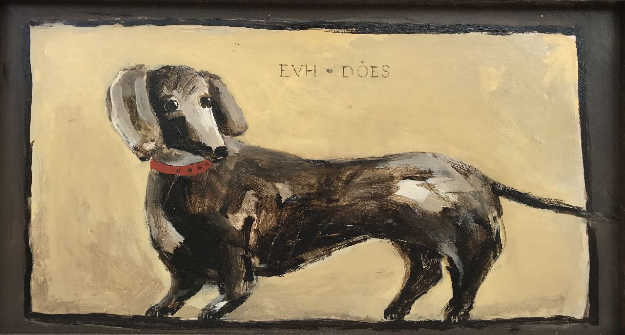 Hemert E. van | Evert van Hemert, Does, acryl op board 25,2 x 46,0 cm, gesigneerd m.b. met initialen en verso gedateerd 2012 Hemert E. van | Evert van Hemert, Does, acryl op board 25,2 x 46,0 cm, gesigneerd m.b. met initialen en verso gedateerd 2012
