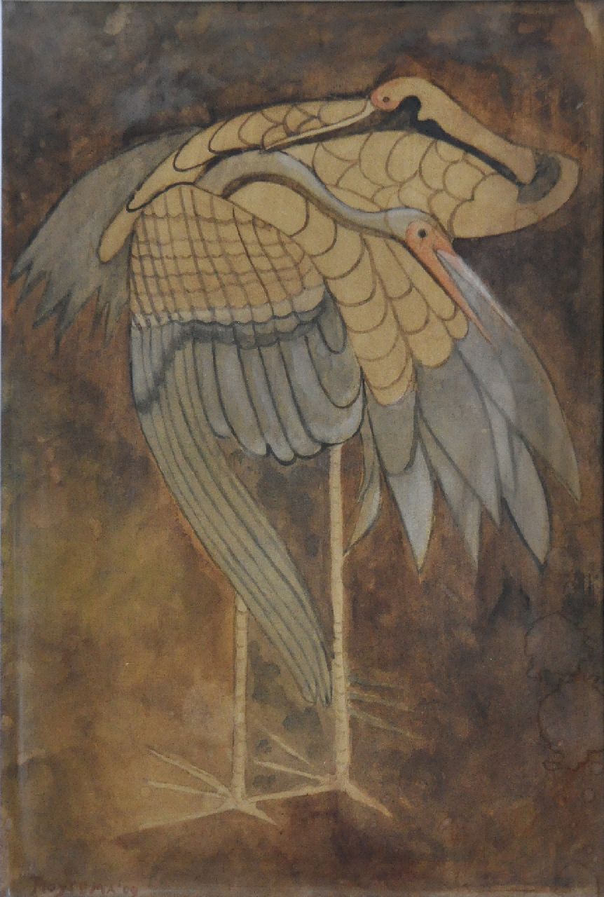 Hoytema Th. van | Theodorus 'Theo' van Hoytema, Kraanvogels, aquarel op papier 30,0 x 21,0 cm, gesigneerd linksonder en gedateerd '09 Hoytema Th. van | Theodorus 'Theo' van Hoytema, Kraanvogels, aquarel op papier 30,0 x 21,0 cm, gesigneerd linksonder en gedateerd '09