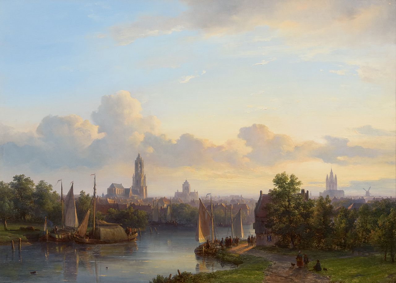 Kleijn L.J. | Lodewijk Johannes Kleijn, Panoramisch gezicht op Delft, olieverf op paneel 43,5 x 60,7 cm, gesigneerd rechtsonder Kleijn L.J. | Lodewijk Johannes Kleijn, Panoramisch gezicht op Delft, olieverf op paneel 43,5 x 60,7 cm, gesigneerd rechtsonder