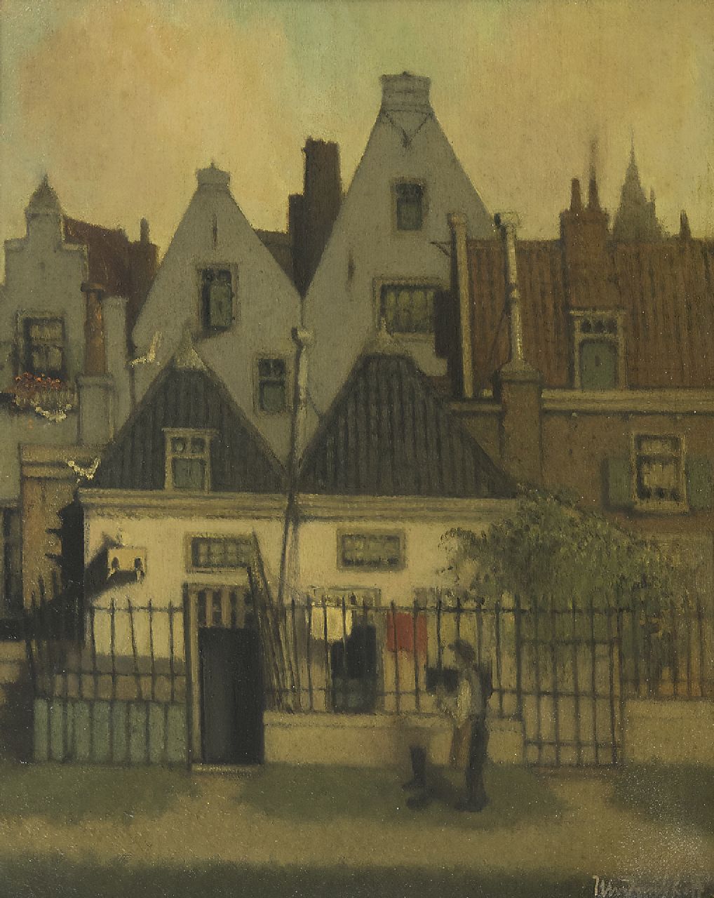 Daalhoff H.A. van | Hermanus Antonius 'Henri' van Daalhoff | Schilderijen te koop aangeboden | Stadsgezicht, olieverf op paneel 40,3 x 32,1 cm, gesigneerd rechtsonder Daalhoff H.A. van | Hermanus Antonius 'Henri' van Daalhoff | Schilderijen te koop aangeboden | Stadsgezicht, olieverf op paneel 40,3 x 32,1 cm, gesigneerd rechtsonder