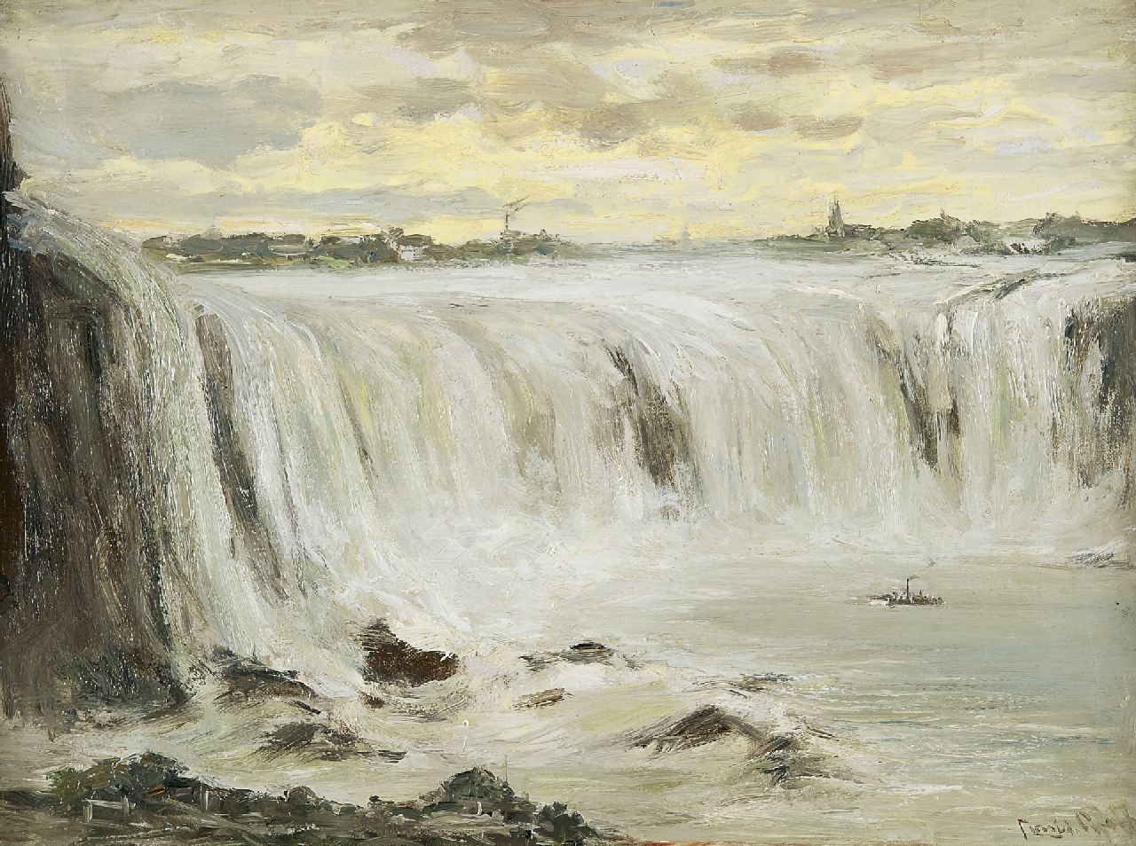 Apol L.F.H. | Lodewijk Franciscus Hendrik 'Louis' Apol, De Niagara watervallen, olieverf op doek 30,3 x 40,5 cm, gesigneerd rechtsonder Apol L.F.H. | Lodewijk Franciscus Hendrik 'Louis' Apol, De Niagara watervallen, olieverf op doek 30,3 x 40,5 cm, gesigneerd rechtsonder