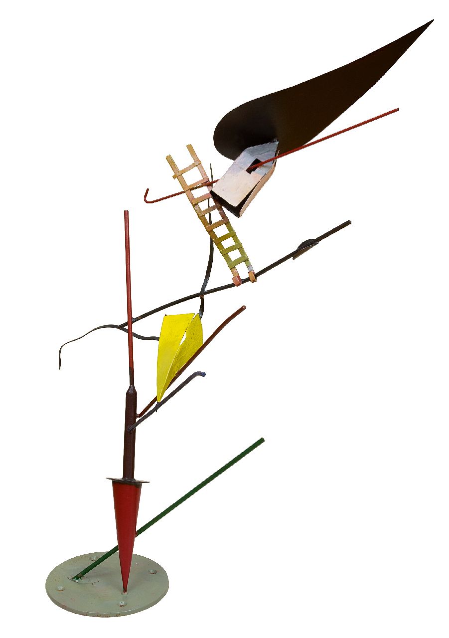 Vries A. de | Auke de Vries | Beelden en objecten te koop aangeboden | Zonder titel, geverfd staal 251,0 cm, gesigneerd op de basis en te dateren ca. 2000