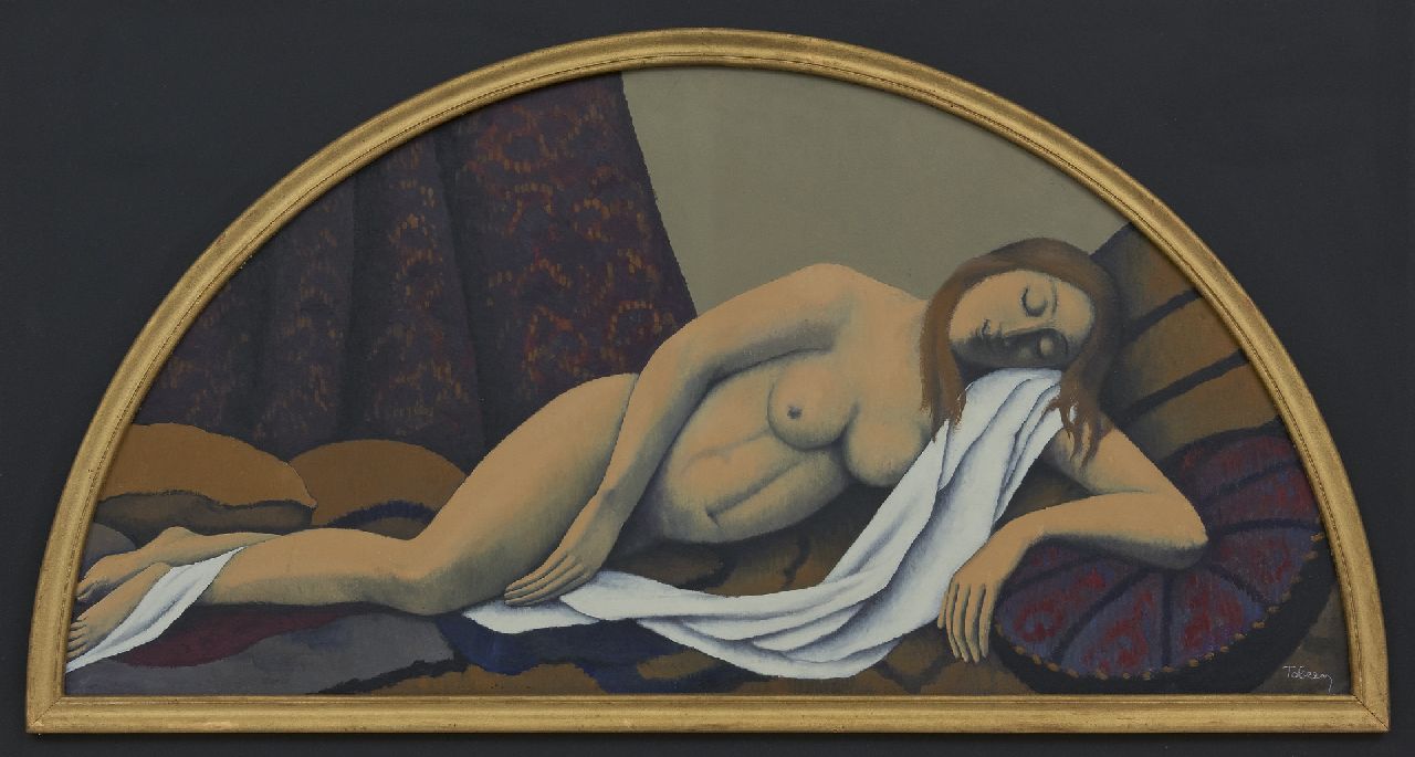 Tobeen (Félix Bonnet) | Tobeen (Félix Bonnet), Nu couché, olieverf op board 41,8 x 84,5 cm, gesigneerd rechtsonder en te dateren na 1920 Tobeen (Félix Bonnet) | Tobeen (Félix Bonnet), Nu couché, olieverf op board 41,8 x 84,5 cm, gesigneerd rechtsonder en te dateren na 1920
