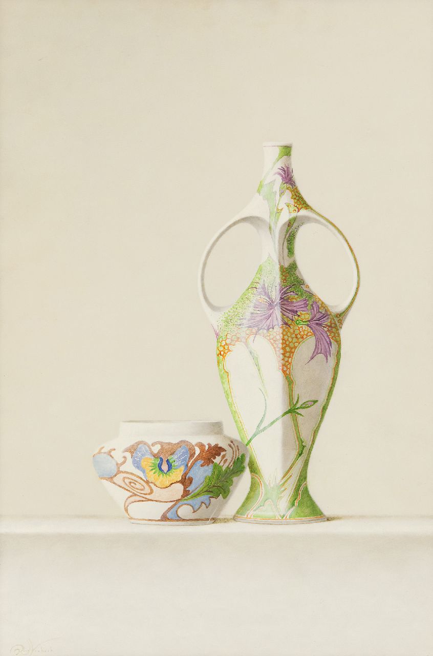 Verkerk R. | Ruud Verkerk | Schilderijen te koop aangeboden | Gouds Plateel, olieverf op paneel 44,9 x 30,0 cm, gesigneerd verso en verso gedateerd 2016 Verkerk R. | Ruud Verkerk | Schilderijen te koop aangeboden | Gouds Plateel, olieverf op paneel 44,9 x 30,0 cm, gesigneerd verso en verso gedateerd 2016