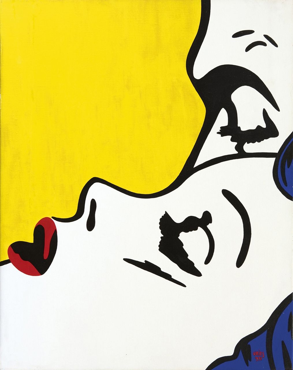 Vries J.L. de | 'Jan' Luitzen de Vries, Lips IV, acryl op doek 69,8 x 54,8 cm, gesigneerd rechtsonder en gedateerd 1993 Vries J.L. de | 'Jan' Luitzen de Vries, Lips IV, acryl op doek 69,8 x 54,8 cm, gesigneerd rechtsonder en gedateerd 1993